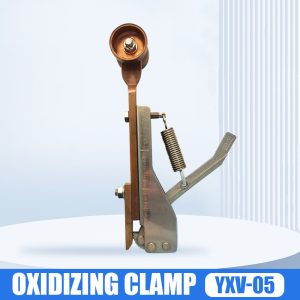 Oxidized vertical copper clamp